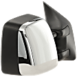 Passenger Side Towing Mirror, For Models With Towing Package, Power, Heated, Chrome, Manual Folding, No Signal Light, With Blind Spot Glass, With Memory, No Puddle Light, No Auto-Dimming