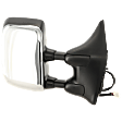 Passenger Side Towing Mirror, For Models With Towing Package, Power, Heated, Chrome, Manual Folding, No Signal Light, With Blind Spot Glass, With Memory, No Puddle Light, No Auto-Dimming