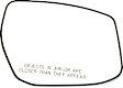 Passenger Side Mirror Glass, Non-Heated, No Blind Spot Feature