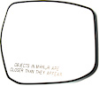 Passenger Side Mirror Glass, Non-Heated, No Blind Spot Feature