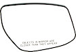 Passenger Side Mirror Glass, Non-Heated, No Blind Spot Feature