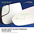 Passenger Side Mirror Glass, Heated, No Blind Spot Feature