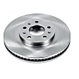 AR82102 Front, Driver or Passenger Side Brake Disc, Natural Finish, Plain Surface, Vented, 5 Lugs, Autospecialty By Powerstop