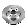 AR82188 Front, Driver or Passenger Side Brake Disc, Natural Finish, Plain Surface, Vented, 6 Lugs, Autospecialty By Powerstop