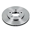 AR8228 Front, Driver or Passenger Side Brake Disc, Natural Finish, Plain Surface, Vented, 5 Lugs, Autospecialty By Powerstop