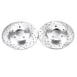 AR8245XPR Rear Brake Disc, Silver zinc-plated, Cross-drilled and Slotted, Solid, 5 Lugs, 280.92 mm, Evolution Drilled & Slotted Series