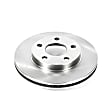 AR8256 Front, Driver or Passenger Side Brake Disc, Natural Finish, Plain Surface, Vented, 5 Lugs, Autospecialty By Powerstop