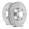 AR83078XPR Front Brake Disc, Silver zinc-plated, Cross-drilled and Slotted, Vented, 5 Lugs, 350.01 mm, Evolution Drilled & Slotted Series