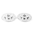 AR83082XPR Rear Brake Disc, Silver zinc-plated, Cross-drilled and Slotted, Vented, 5 Lugs, Evolution Drilled & Slotted Series