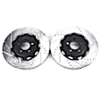 AR83090XPR Front Brake Disc, Silver zinc-plated, Cross-drilled and Slotted, 5 Lugs, 389.9 mm, Evolution Drilled & Slotted Series