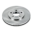 AR8341 Front, Driver or Passenger Side Brake Disc, Natural Finish, Plain Surface, Vented, 5 Lugs, Autospecialty By Powerstop