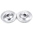 2008 Mitsubishi Lancer - Front Brake Disc, Silver zinc-plated, Cross-drilled and Slotted, Vented, 5 Lugs, 293.88 mm, 2.0L 4Cyl, Evolution Drilled & Slotted Series