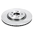 AR85137 Front, Driver or Passenger Side Brake Disc, Natural Finish, Plain Surface, Vented, 5 Lugs, Autospecialty By Powerstop