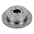 Rear, Driver or Passenger Side Brake Disc, Natural Finish, Plain Surface, Vented, 6 Lugs, Autospecialty By Powerstop