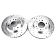 AR8649XPR Front Brake Disc, Silver zinc-plated, Cross-drilled and Slotted, Vented, 6 Lugs, 305.05 mm, Evolution Drilled & Slotted Series