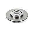 AR8654 Front, Driver or Passenger Side Brake Disc, Plain Surface, Vented, 6 Lugs, Autospecialty By Powerstop