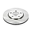 AR8754 Front, Driver or Passenger Side Brake Disc, Natural Finish, Plain Surface, Vented, 5 Lugs, Autospecialty By Powerstop