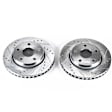 AR8780XPR Front Brake Disc, Cross-drilled and Slotted, Vented, 5 Lugs, 302.01 mm,, Evolution Drilled & Slotted Series