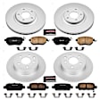 4-Wheel Set Power Stop&reg; CRK092 Front and Rear Genuine Geomet&reg; Coated Rotor and Low-Dust Ceramic Brake Pad Kit