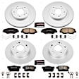 4-Wheel Set Power Stop&reg; CRK1047 Front and Rear Genuine Geomet&reg; Coated Rotor and Low-Dust Ceramic Brake Pad Kit