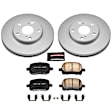 CRK1058 Front Brake Disc and Pad Kit, Geomet Coated, Plain Surface, 5 Lugs, 274.5 mm, Ceramic, Z17 Evolution Geomet Coated