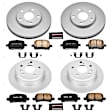 4-Wheel Set Power Stop&reg; CRK1060 Front and Rear Genuine Geomet&reg; Coated Rotor and Low-Dust Ceramic Brake Pad Kit