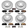4-Wheel Set Power Stop&reg; CRK1066 Front and Rear Genuine Geomet&reg; Coated Rotor and Low-Dust Ceramic Brake Pad Kit