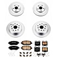 4-Wheel Set Power Stop&reg; CRK1079 Front and Rear Genuine Geomet&reg; Coated Rotor and Low-Dust Ceramic Brake Pad Kit