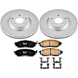 2016 Infiniti Q70L - Front Brake Disc and Pad Kit, Plain Surface, 5 Lugs, 319.5 mm, Ceramic, With 2-Piston Front Calipers, Z17 Evolution Geomet Coated