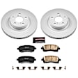 CRK1120 Front Brake Disc and Pad Kit, Geomet Coated, Plain Surface, 5 Lugs, 277 mm, Ceramic, Z17 Evolution Geomet Coated