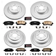 4-Wheel Set Power Stop&reg; CRK1122 Front and Rear Genuine Geomet&reg; Coated Rotor and Low-Dust Ceramic Brake Pad Kit