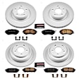 4-Wheel Set Power Stop&reg; CRK1127 Front and Rear Genuine Geomet&reg; Coated Rotor and Low-Dust Ceramic Brake Pad Kit
