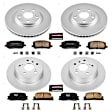 4-Wheel Set Power Stop&reg; CRK1139 Front and Rear Genuine Geomet&reg; Coated Rotor and Low-Dust Ceramic Brake Pad Kit
