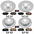 4-Wheel Set Power Stop&reg; CRK1144 Front and Rear Genuine Geomet&reg; Coated Rotor and Low-Dust Ceramic Brake Pad Kit