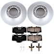 CRK1150 Front Brake Disc and Pad Kit, Geomet Coated, Plain Surface, 6 Lugs, 291 mm, Ceramic, Z17 Evolution Geomet Coated
