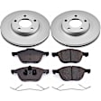 CRK120 Front Brake Disc and Pad Kit, Plain Surface 5 Lugs 277.8 mm Ceramic Z17 Evolution Geomet Coated