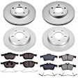 4-Wheel Set Power Stop&reg; CRK121 Front and Rear Genuine Geomet&reg; Coated Rotor and Low-Dust Ceramic Brake Pad Kit