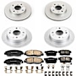 1999 Acura CL - Front and Rear Brake Disc and Pad Kit, Plain Surface, 4 Lugs, 259 mm, Ceramic, 2.3L 4Cyl, Z17 Evolution Geomet Coated