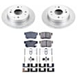 CRK1244 Rear Brake Disc and Pad Kit, Geomet Coated, Plain Surface, 4 Lugs, 259 mm, Ceramic, Z17 Evolution Geomet Coated