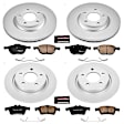 4-Wheel Set Power Stop&reg; CRK126 Front and Rear Genuine Geomet&reg; Coated Rotor and Low-Dust Ceramic Brake Pad Kit