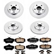 4-Wheel Set Power Stop&reg; CRK1320 Front and Rear Genuine Geomet&reg; Coated Rotor and Low-Dust Ceramic Brake Pad Kit