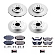 4-Wheel Set Power Stop&reg; CRK1336 Front and Rear Genuine Geomet&reg; Coated Rotor and Low-Dust Ceramic Brake Pad Kit