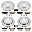 2008 Ford Crown Victoria - Front and Rear Brake Disc and Pad Kit, Geomet Coated, Plain Surface, 5 Lugs, 294.9 mm, Ceramic, 4.6L 8Cyl, Z17 Evolution Geomet Coated