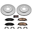 CRK1384 Rear Brake Disc and Pad Kit, Geomet Coated, Plain Surface, 5 Lugs, 300 mm, Ceramic, Z17 Evolution Geomet Coated