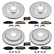 4-Wheel Set Power Stop&reg; CRK1420 Front and Rear Genuine Geomet&reg; Coated Rotor and Low-Dust Ceramic Brake Pad Kit