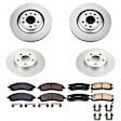 4-Wheel Set Power Stop&reg; CRK1431 Front and Rear Genuine Geomet&reg; Coated Rotor and Low-Dust Ceramic Brake Pad Kit