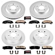 2008 Chevrolet Impala - Front and Rear Brake Disc and Pad Kit, Geomet Coated, Plain Surface, 5 Lugs, 278 mm, Ceramic, 3.5L 6Cyl, Z17 Evolution Geomet Coated