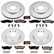 2009 Ford Explorer Sport Trac - Front and Rear Brake Disc and Pad Kit, Geomet Coated, Plain Surface, 5 Lugs, 301 mm, Ceramic, 4.6L 8Cyl, Z17 Evolution Geomet Coated