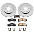 CRK1526 Rear Brake Disc and Pad Kit, Geomet Coated, Plain Surface, 5 Lugs, 280.8 mm, Ceramic, Z17 Evolution Geomet Coated