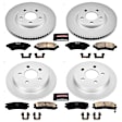 2004 Chevrolet Monte Carlo - Front and Rear Brake Disc and Pad Kit, Geomet Coated, Plain Surface, 5 Lugs, 278 mm, Ceramic, 3.8L 6Cyl, Z17 Evolution Geomet Coated